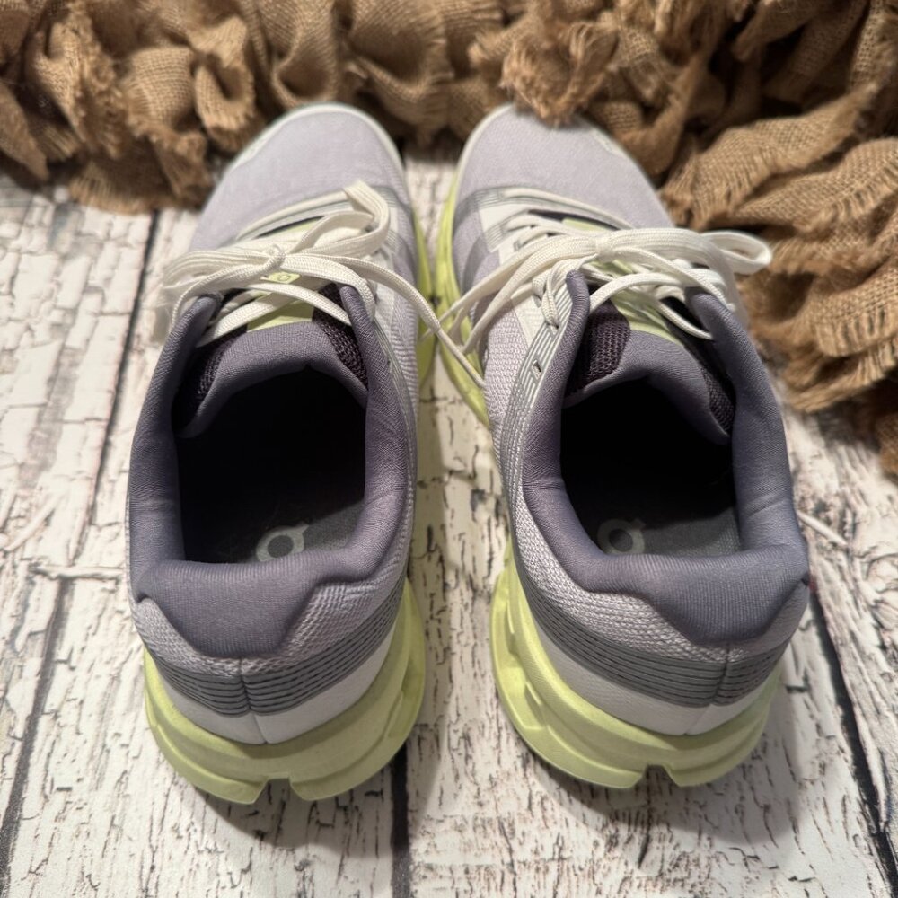 Womens On Cloud Trainers Gray Bright Green - Picture 4 of 5